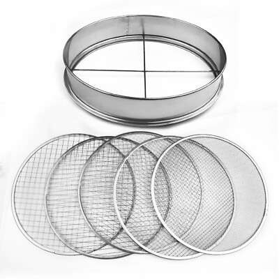 #ad Heavy Duty Stainless Steel Compost Soil Sieve 5 Filters for Fine Sorting C $82.87