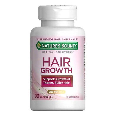 #ad Nature#x27;s Bounty Optimal Solutions Hair Growth with Biotin 90 Capsules Exp 06 25 $47.69