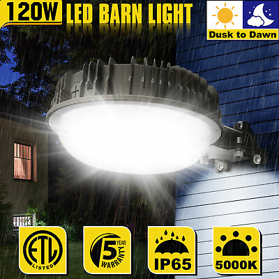 #ad #ad 120W LED Barn Light Outdoor Security Yard Light Dusk to Dawn Exterior Floodlight $79.58