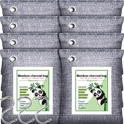 #ad Activated Charcoal Odor Absorber 8Pck Nature Fresh Bamboo Charcoal Purifying Bag $22.44