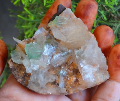 #ad #ad Green Apophyllite On Stilbite Heulandite Crystals Rock Minerals Specimen C=1 $70.00