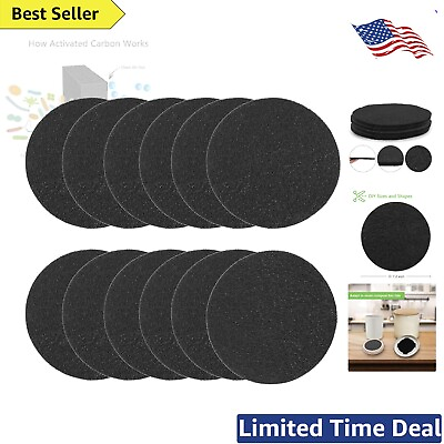 #ad Kitchen Compost Bin Filters 12 Pack Charcoal Replacements 7.2 Inch Round $32.99