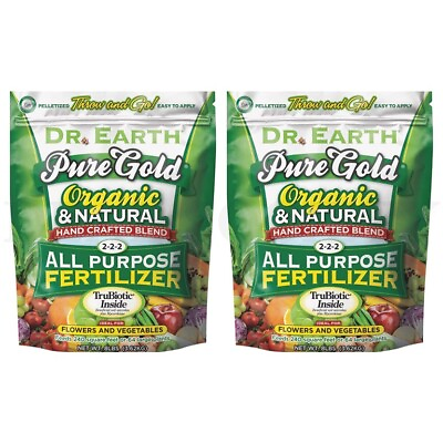 #ad Dr. Earth Pure Gold Organic 2 2 2 Natural All purpose Fertilizer 8lb Lot of 2 $29.99