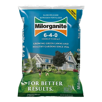 #ad Milorganite Long Lasting All Purpose Lawn Food 6 4 0 NPK Fertilizer 32 lb. $18.68