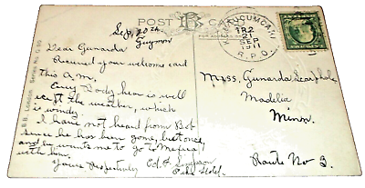 #ad 1911 ROCK ISLAND CRIamp;P KANSAS CITY amp; TUCUMCARI TRAIN #2 RPO HANDLED POST CARD $25.00