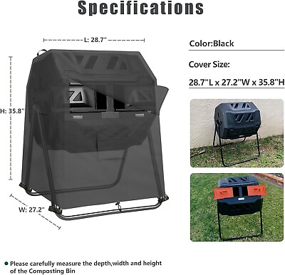 #ad 43Gallon Outdoor Compost Tumbler Bin Black Cover OnlyWithout Compost Bin . $41.99