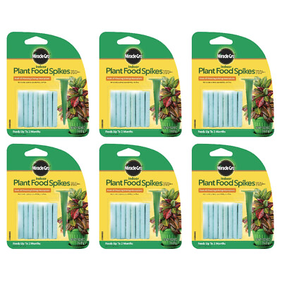#ad Miracle Gro Indoor Plant Food Spikes Fertilizer Continuous Feeding 24 Ct 6 Pack $15.95