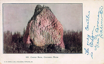 #ad Castle Rock Columbia River Washington State Early Postcard Used in 1906 $12.00