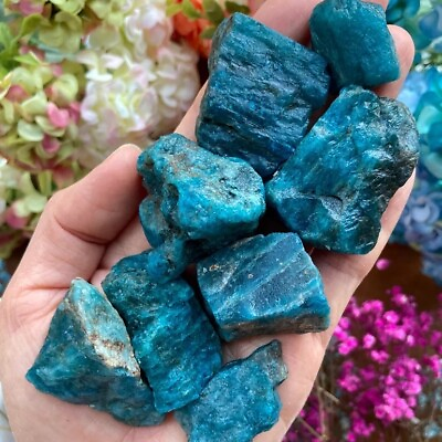 #ad #ad Rough Blue Apatite Large Chunks Healing Crystal Rocks Specimens Gift Decoration $7.90
