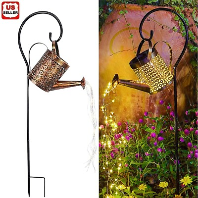 Solar Watering Can Light Garden Outdoor Waterproof Kettle Yard Art Lamp Decor US $15.98
