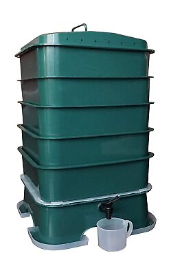#ad VermiHut Plus 5 Tray Worm Compost Bin – Easy Setup and Sustainable Design $150.67