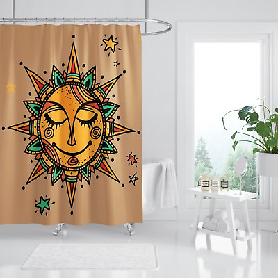 3D Sun Goddess Art 8 Shower Curtain Waterproof Fiber Bathroom Windows Toilet AU $199.99