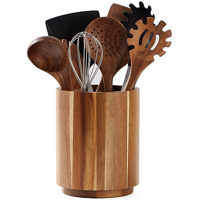 #ad #ad Acacia Wood Utensil Holder for Kitchen Counter 360Â° Rotating 7.2 Large Cook $28.95