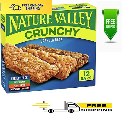 #ad Nature Valley Crunchy Granola Bars Variety Pack 1.49 oz 6 ct 12 bars FRESH $5.99