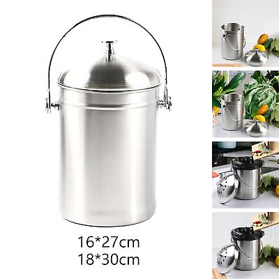 #ad Stainless Steel Compost Bin Garbage Bin Useless Vegetables Recyclable Compost $49.14