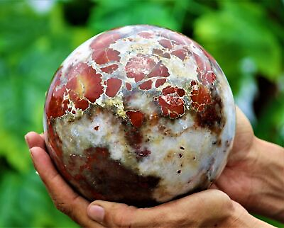 #ad Large 140MM Red Brecciated Jasper Crystal Ball Healing Energy Stone Sphere Globe $289.86