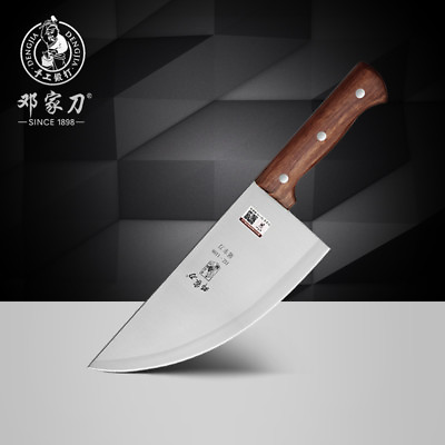 Butcher Knife Kitchen Steel Chop Bone Pork Beef Slaughter Hole Wood Round Curved $52.79