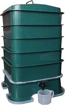 #ad Vermihut plus 5 Tray Worm Compost Bin – Easy Setup and Sustainable Design $138.99