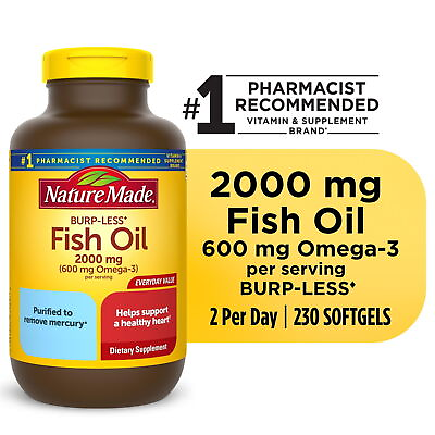 #ad Nature Made Fish Oil 2000 mg Per Serving Softgels Omega 3 Fish Oil 230 Count $19.79