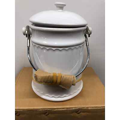#ad NIB Plow amp; Hearth Countertop Compost Crock with 3 Charco Filters New 42736 $30.00