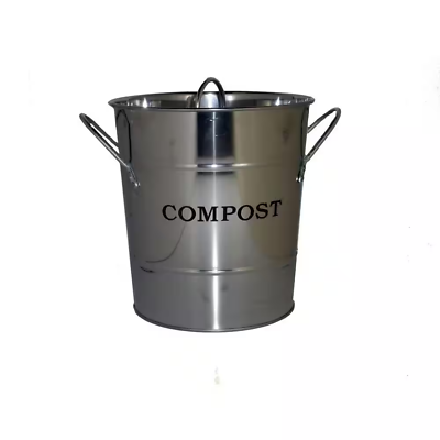 #ad #ad 2 in 1 Stainless Steel Lid With Rubber Seal Compost Bucket $41.99