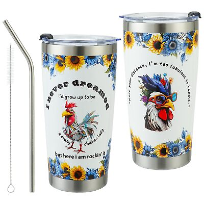 #ad Chicken Tumblers Chicken Lovers Gifts Chicken Tumbler 20 Oz Stainless Steel... $30.64