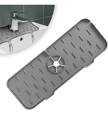 #ad #ad Silicone Faucet Mat For Kitchen Sink Splash Guard Bathroom Sink Slip Drain Pad $6.99