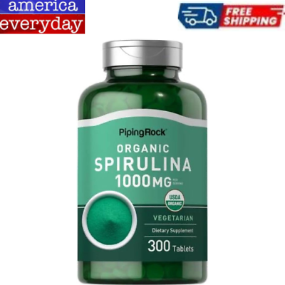 #ad Piping Rock Organic Spirulina Tablets 1000 mg Non GMO Gluten Free 300 Pills $16.98