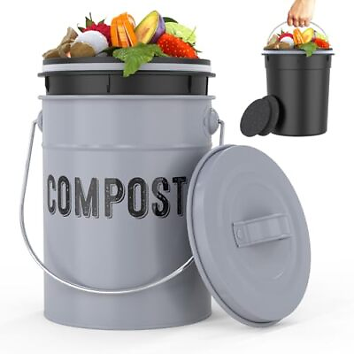 #ad Compost Bin Kitchen Counter Indoor Compost Bin Countertop Compost Bin with li... $33.09