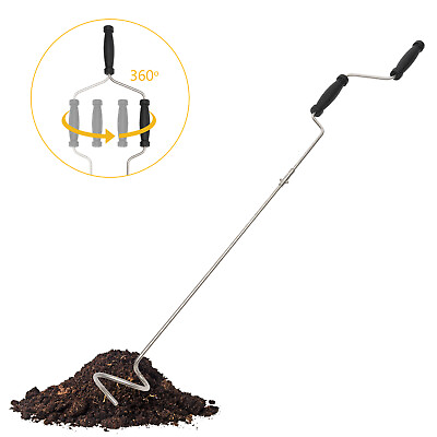 Stainless Steel Compost Turner and Mixing Tool for Outdoor Compost Tumbler Bins $60.99