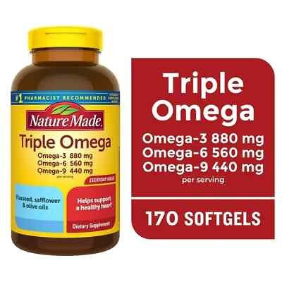 #ad Nature Made Triple Omega 369 Softgels Dietary Supplement 170 Count $28.89