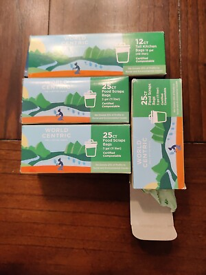 #ad Lot Of 4 Compostable Waste Bag 25 Count By World Centric Incl 12 Count TallKitch $40.00