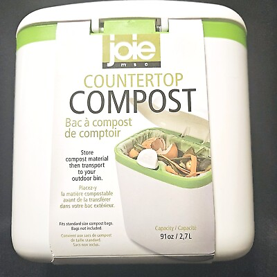 #ad JOIE msc Green amp; White Countertop Compost Composter Bin 91 oz. capacity New $23.12