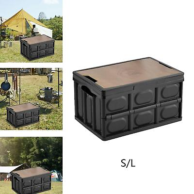 #ad Camping Collapsible Storage Box Outdoor Bin Foldable Car Trunk Organizer $31.62