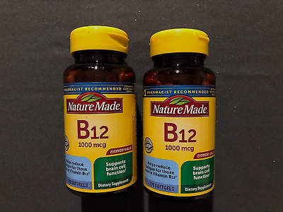 #ad 2 New Bottles Nature Made Vitamin B12 1000mcg Nervous System Cellular Energy $32.99