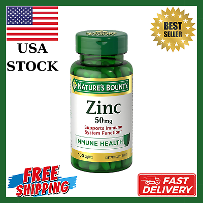 #ad Nature#x27;s Bounty Zinc 50 mg 100 Tablet Support Immume System EXP 05 2026 $11.99