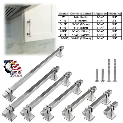 Brushed Nickel Traditional Kitchen Cabinet Handles Pulls Knobs Stainless Steel $254.58