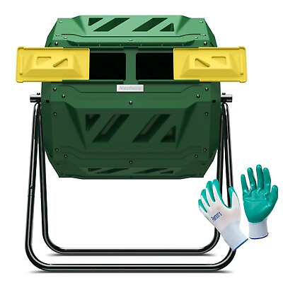 #ad Compost Tumbler Bin Composter Dual Chamber 43 Gallon Bundled with Pearson#x27;s ... $97.87