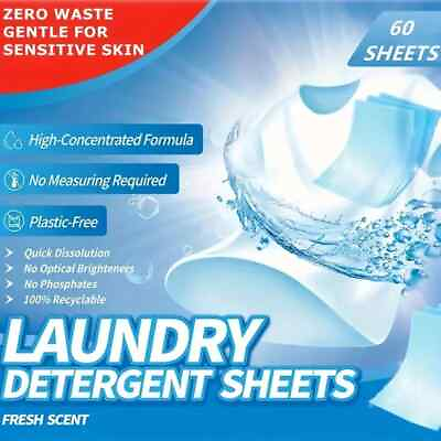 #ad #ad Laundry Detergent Eco Sheets Strong Decontamination Hypoallergenic Cleaning 300L $6.95