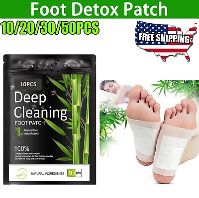 10 50pcs Foot Detox Patches Pads Toxins Deep Cleansing Herbal Organic Slimming $4.97