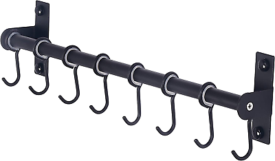 Pot Rack Pots and Pans Hanging Rack Rail with 8 Hooks Pot Hangers for Kitchen $24.13