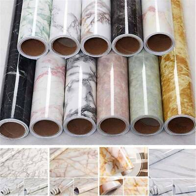 10ft Self Adhesive PVC Wallpaper Roll Marble Paper Peel Stick Countertop Kitchen $12.95