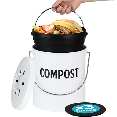 Compost Pail For Kitchen Counter by Saratoga Home White $29.98
