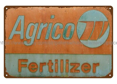#ad AGRICO FERTILIZER farm cottage metal tin sign garage decoration $18.90