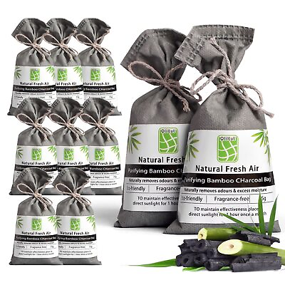 #ad 10 Pack Bamboo Charcoal Nature Fresh Air Purifying BagsActivated Charcoal $18.42