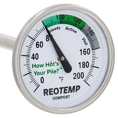#ad REOTEMP Backyard Compost Thermometer 20 Inch Stem with PDF Composting Guide $32.43