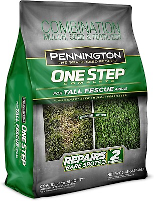 Pennington One Step Complete Tall Fescue Grass Seed 5 lb; Patch And Repair NEW $14.29