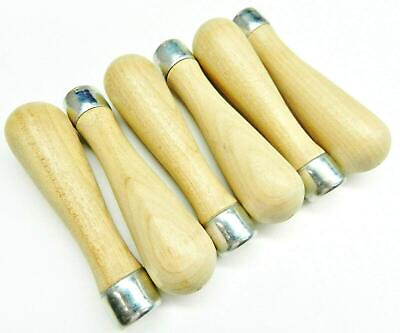 #ad Lutz Skroo Zon File Handles Wood # 5 for 8quot; Files 6 Pieces Self Threading USA $52.13