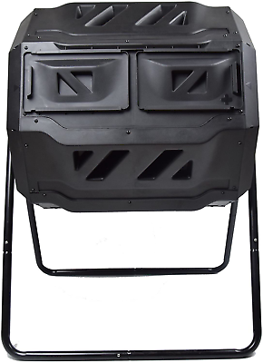 #ad #ad 80699 Compost Bin Tumbler for Garden and Outdoor 42 Gallon Capacity with 2 Cham $112.99