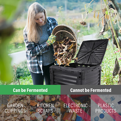 #ad Large Capacity Garden Compost Bin 80 Gallon Fast Creation of Fertile Soil Waste $78.32